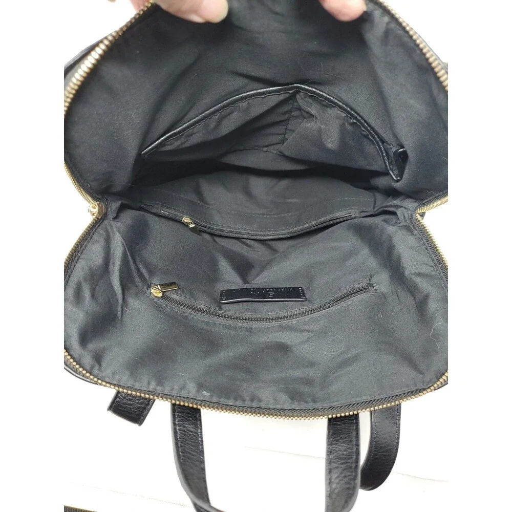 Expressions Black Faux Leather Backpack with Gold Hardware